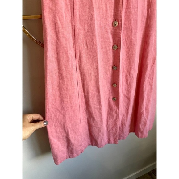 Christopher & Banks Linen Dress Button Down Pink size 4 - Picture 2 of 7